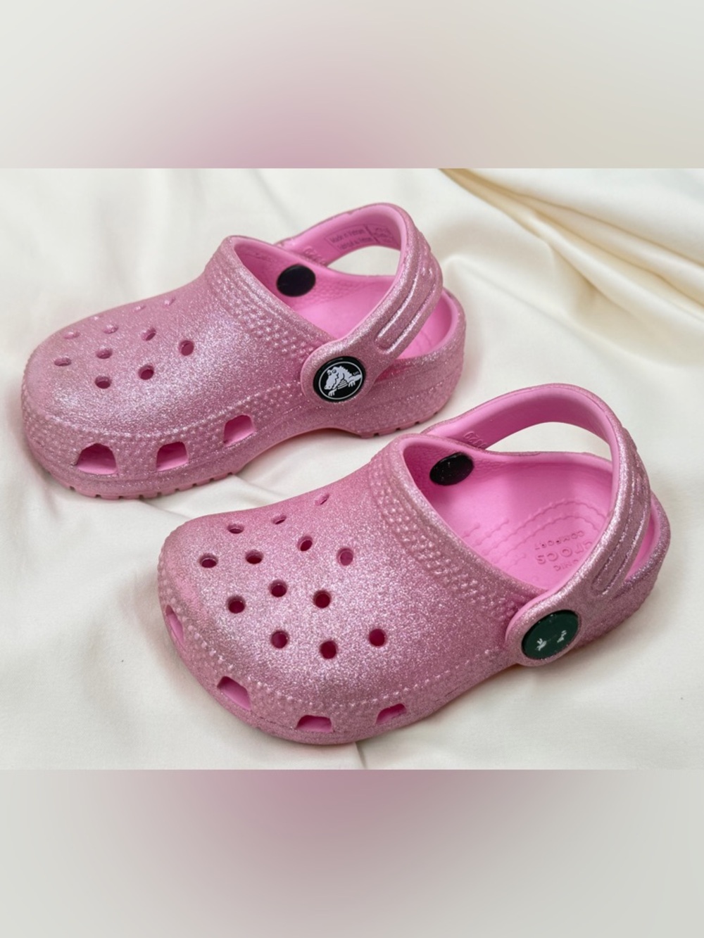 Crocs Toddler Classic Glitter Clog Size C5 Pink Great Condition Slip On sandal